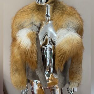 COPY - Mink Fur jacket mixed with for fur sleeves and collar.